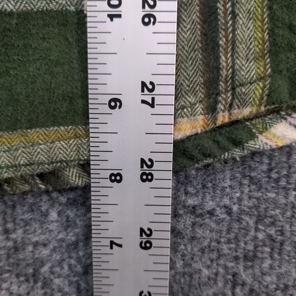 Eddie Bauer Men's Flannel Button-Up Shirt Green Plaid Medium Long Sleeve Cotton - Picture 11 of 12